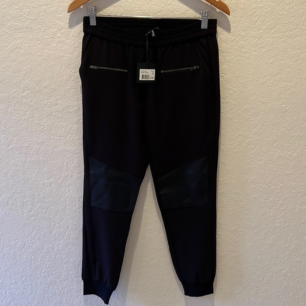 The Kooples Women’s Dress Joggers with Leather Patches